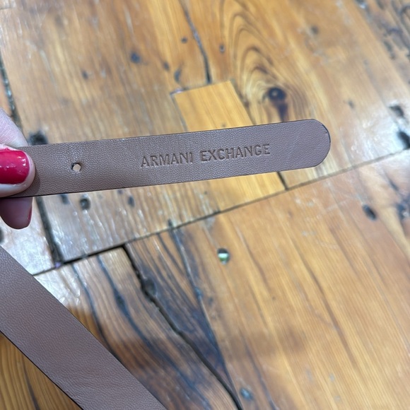 Armani Exchange brown and blue reversible belt with gold hardware belt - Picture 3 of 6